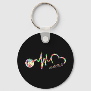 Basketball Colourful Smoke Heartbeat Key Ring