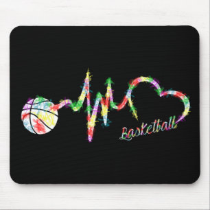 Basketball Colourful Smoke Heartbeat  Mouse Pad