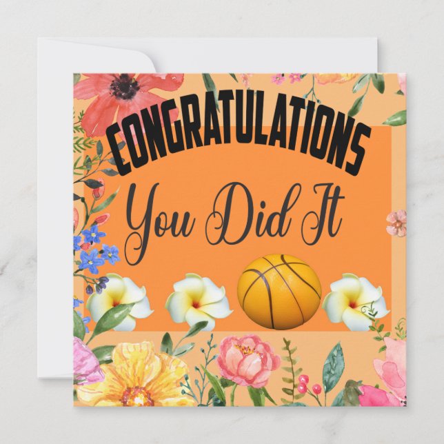 Basketball Congratulations  you did it Card (Front)