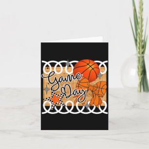 Basketball Coquette Bow Game Day Women Girl  Card