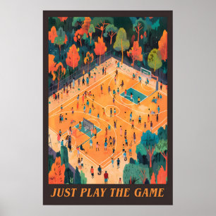 Basketball Court Art Print Autumn Community Sports