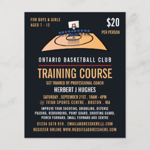 Basketball Court, Basketball Training Course Flyer