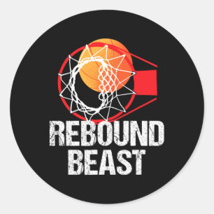 Basketball Court Fun Rebound Beast Player Gift Classic Round Sticker