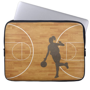 Basketball Court Girl Laptop Sleeve