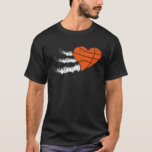 Basketball Court Happy Valentine's Day Love Relati T-Shirt (Front)