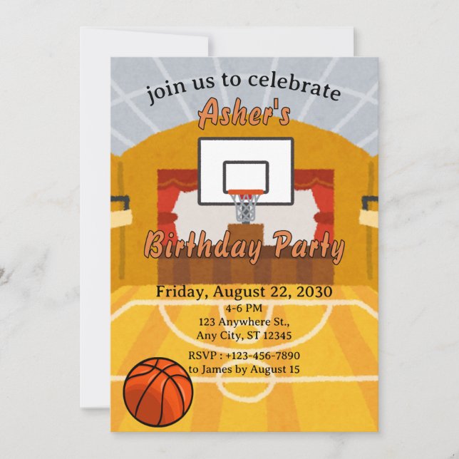 Basketball Court Invitation (Front)