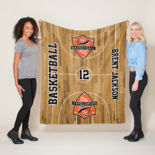 Basketball Court - Orange Fleece Blanket