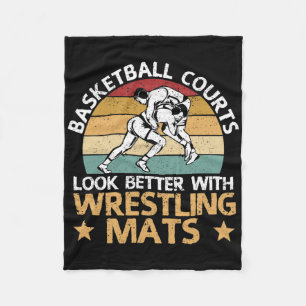 Basketball Courts Look Better With Wrestling Mats  Fleece Blanket