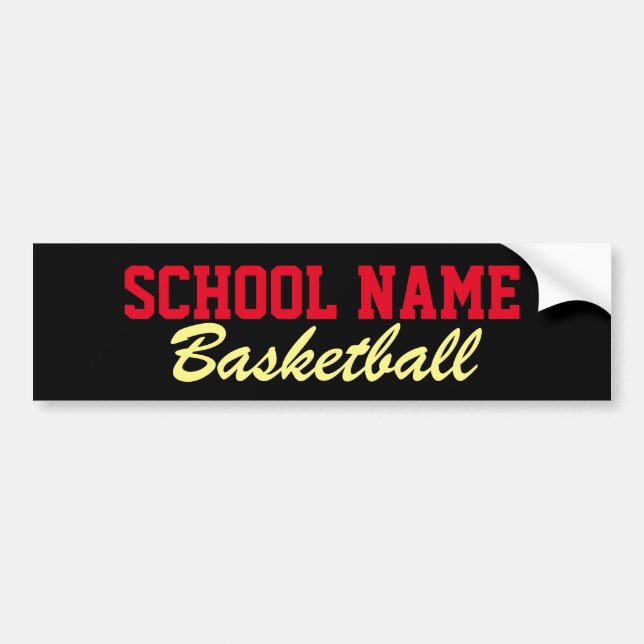 Basketball - Create Your Own School Spirit Bumper Sticker (Front)