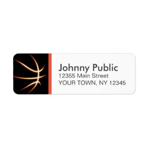Basketball Custom Colour Strip Address Label Return Address Label