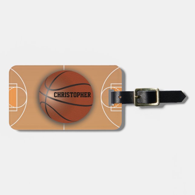 Basketball Custom Luggage Tag (Front Horizontal)