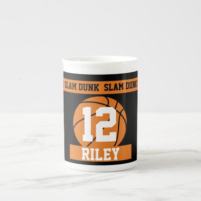 Basketball Custom Name Age Bone China Mug (Front)