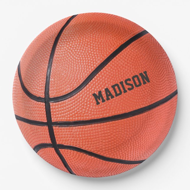 Basketball custom name paper plate (Front)
