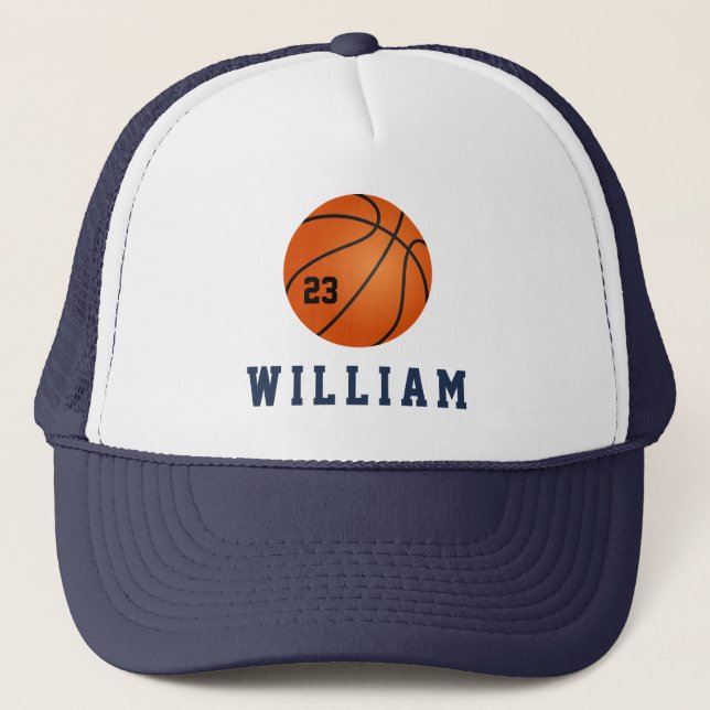 Basketball Custom Name, Text, Monogram | DIY  Trucker Hat (Front)