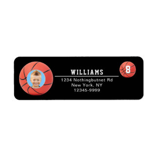 Basketball Custom Photo Return Address Label