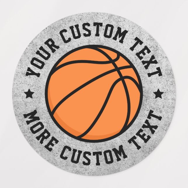 Basketball custom text labels (Design 1)