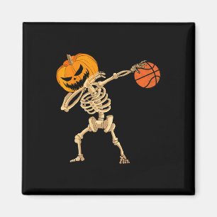 Basketball Dabbing Skeleton Men Boys Halloween Bas Magnet