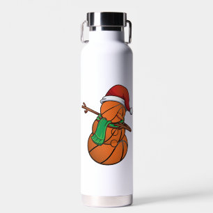 Basketball Dabbing Snowman Christmas Water Bottle