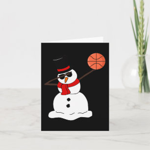 Basketball Dabbing Snowman Light Christmas Basketb Card