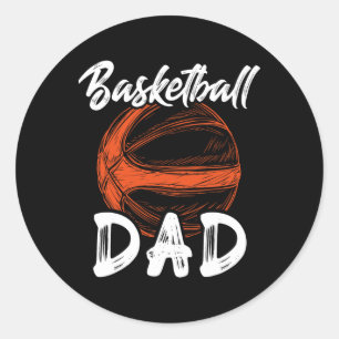 Basketball Dad For Men Family Matching Basketball Classic Round Sticker