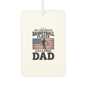 Basketball Dad Patriotic Vintage Engraving T-Shirt Car Air Freshener