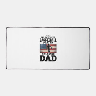 Basketball Dad Patriotic Vintage Engraving T-Shirt Desk Mat