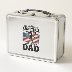 Basketball Dad Patriotic Vintage Engraving T-Shirt Metal Lunch Box