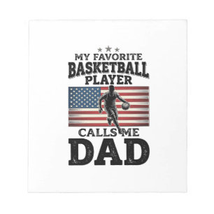 Basketball Dad Patriotic Vintage Engraving T-Shirt Notepad