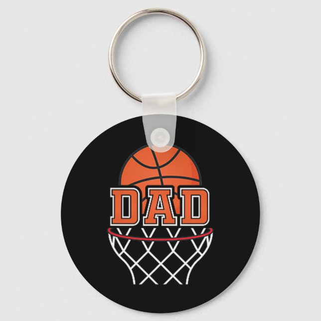 Basketball Dad Player &amp; Coach Graphic Bucket P Key Ring (Front)
