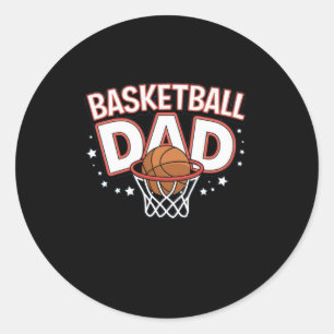 Basketball Dad Premium Classic Round Sticker