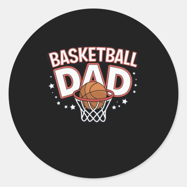 Basketball Dad Premium  Classic Round Sticker (Front)