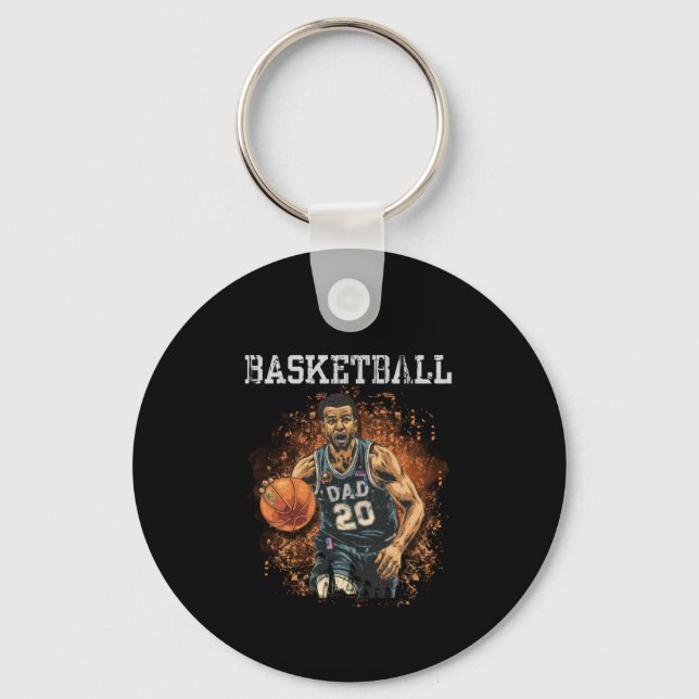Basketball Dad Vintage  Key Ring (Front)