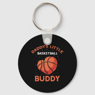Basketball Daddy's Little Buddy Bball Heart Basket Key Ring