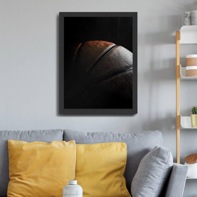 Basketball Dark Textured Minimalist Photo Poster (Creator Uploaded)