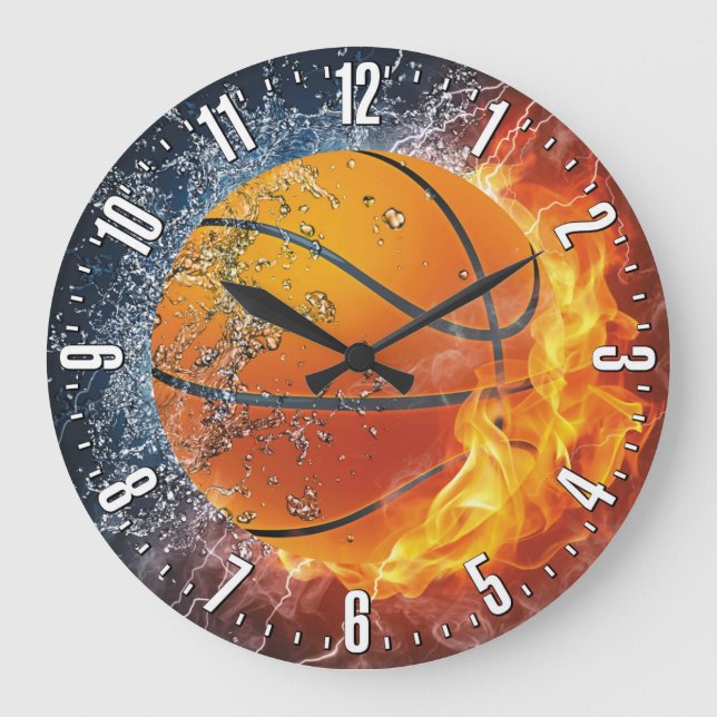 Basketball Decorative Wall Large Clock (Front)