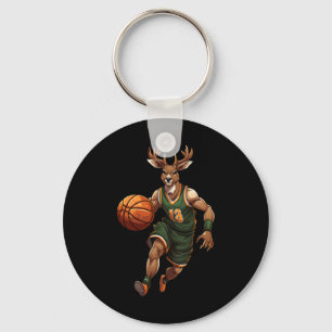 Basketball Deer Key Ring