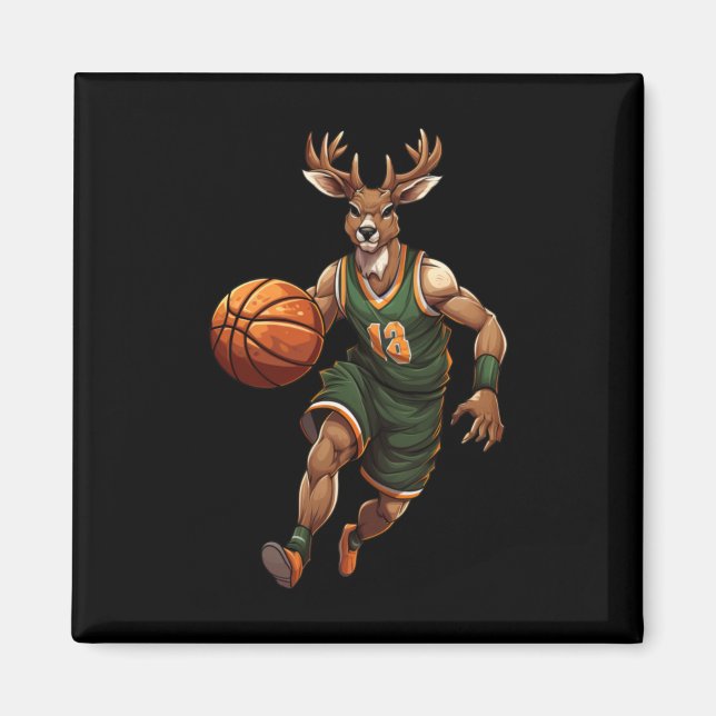 Basketball Deer  Magnet (Front)