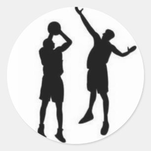 Basketball Defence Classic Round Sticker
