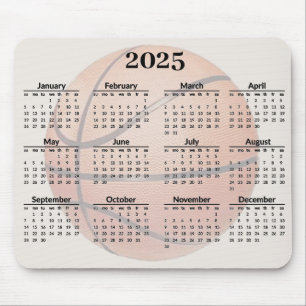 Basketball Design 2025 CalendarMousePad Mouse Pad