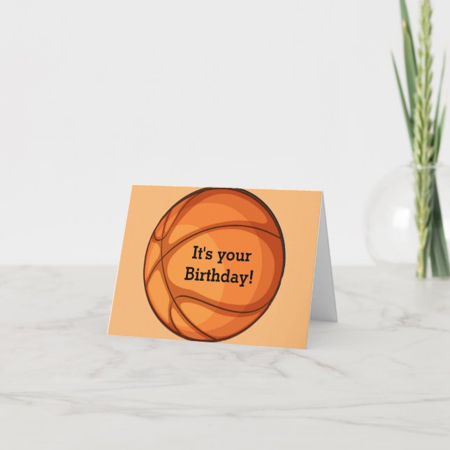 Basketball Design Birthday Card (Front)