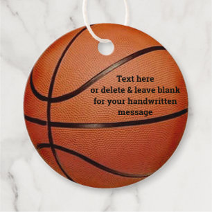 Basketball Design Favour Card Tags