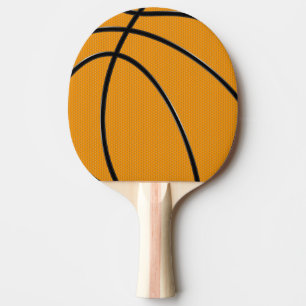 Basketball Design in Orange and Black Ping Pong Paddle
