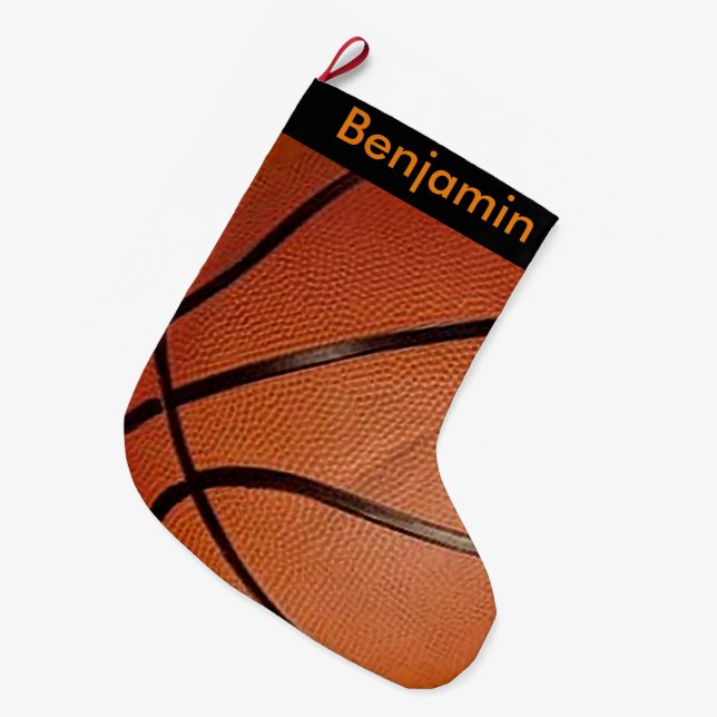 Basketball Design Large Christmas Stocking (Front (Hanging))