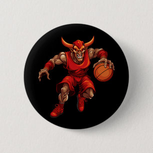 Basketball Devil 6 Cm Round Badge