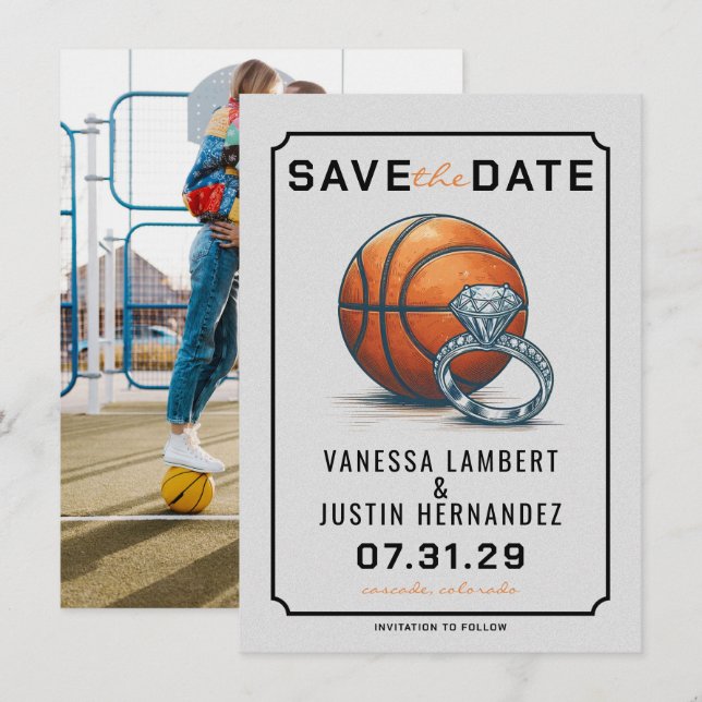 Basketball Diamond Save The Date (Front/Back)