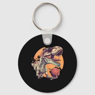 Basketball Dino T-rex Portrait Bball Player Basket Key Ring