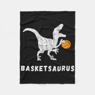 Basketball Dinosaur Baller T-rex Dino Playing Bask Fleece Blanket