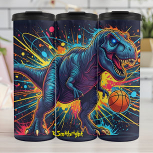 Basketball Dinosaur Neon Energy Action Thermal Tumbler