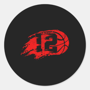 Basketball Distressed 12th 12 Year Old Birthday Pa Classic Round Sticker