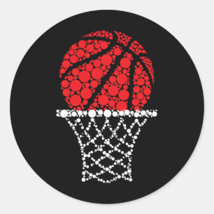 Basketball Dots Happy Dot Day For Kids Man Woman Classic Round Sticker